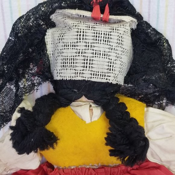 1940s Georgene Novelties International Cloth Doll Spain Spanish Girl Vintage Toy - Picture 8 of 10